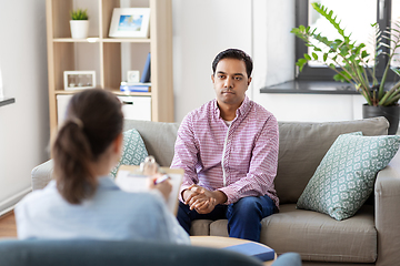 Image showing man and psychologist at psychotherapy session