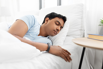 Image showing indian man sleeping in bed at home