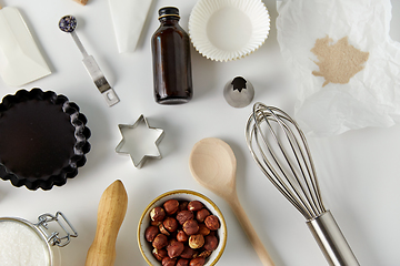 Image showing cooking ingredients and kitchen tools for baking