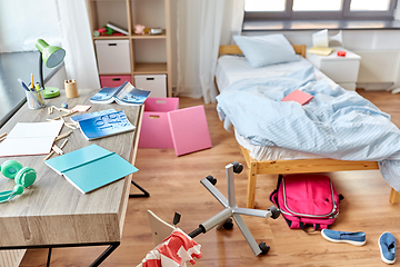 Image showing messy home or kid's room with scattered stuff