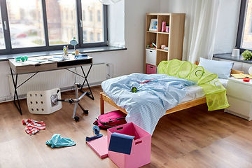 Image showing messy home or kid's room with scattered stuff