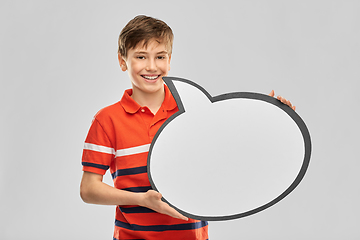 Image showing boy holding speech bubble