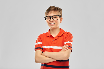 Image showing portrait of happy smiling boy in eyeglasses