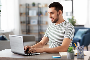 Image showing man with laptop working at home office