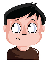 Image showing Very forgetful male in brown top illustration vector on white ba