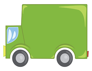 Image showing Green commercial truck vector or color illustration