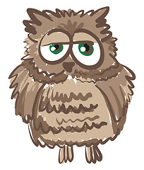 Image showing A shabby looking owl vector or color illustration
