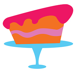 Image showing A little pink cake vector or color illustration