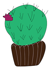 Image showing Big nose cactus plant vector or color illustration