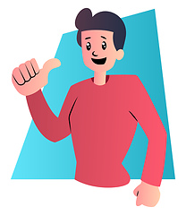 Image showing Cartoon guy in red shirt vector illustartion on white background