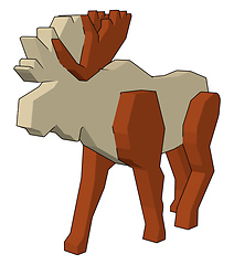 Image showing A toy reindeer vector or color illustration