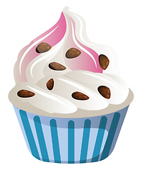 Image showing Fruity cupcake whit chocolatechipFruity cupcake with chocolate c