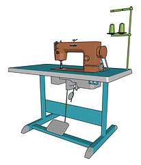 Image showing A sewing machine vector or color illustration