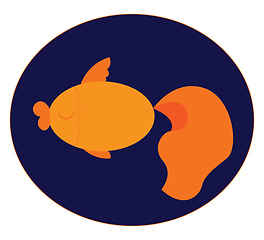 Image showing A lazy golden fish vector or color illustration