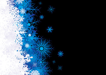 Image showing snowflake pile blue