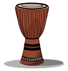 Image showing Traditional African drum vector or color illustration