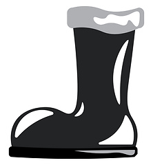 Image showing A stylish black boot with white fur details suitable for winter 
