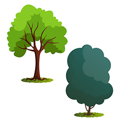 Image showing Couple of green trees vector illustration on white background