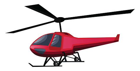 Image showing Vector illustration of red helicopter on white background.