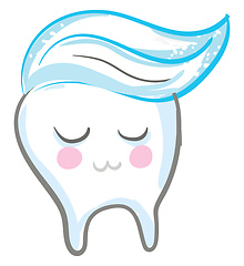 Image showing Toothpaste applied on a smiling tooth vector or color illustrati