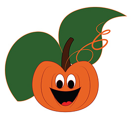 Image showing A happy pumpkin vector or color illustration