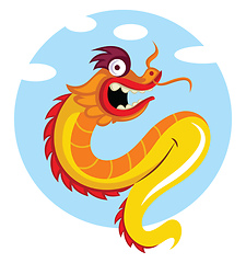 Image showing Dragon with a sky in the background vector illustration