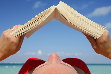 Image showing Sunbather Reading
