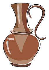 Image showing Brown antique jug  vector illustration on white background 