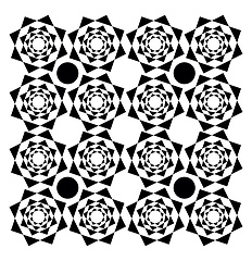 Image showing Black and white kaleidoscopic design vector or color illustratio