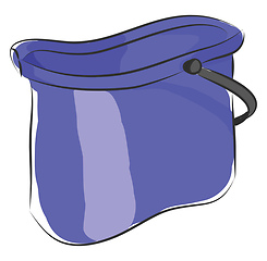 Image showing Blue bucket vector illustration on white background.