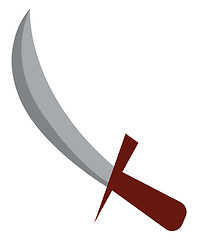 Image showing Knife with wooden handle vector or color illustration