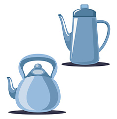 Image showing Tea Pot and water jug vector color illustration.