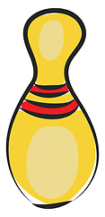 Image showing Outdoor yellow-colored bowling pin vector or color illustration