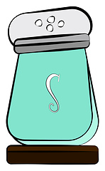 Image showing Blue table salt shaker vector or color illustration