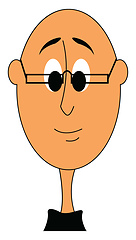 Image showing Cartoon bald man with glasses vector illustrations on white back