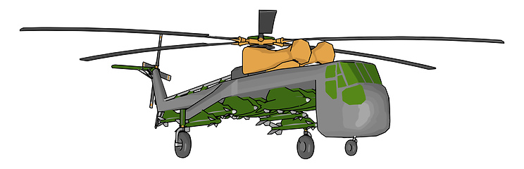 Image showing Helicopter; a type of airplane and its unique features vector or