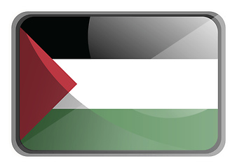 Image showing Vector illustration of Palestine flag on white background.