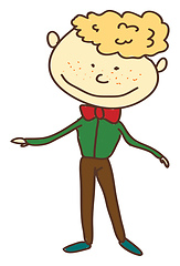 Image showing A boy with golden hair vector or color illustration