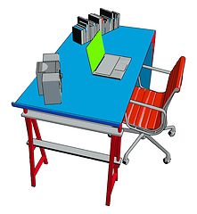 Image showing Table and chair vector or color illustration