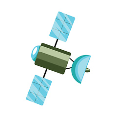 Image showing Green and blue satellite vector illustration on white background