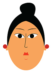 Image showing Cartoon Asian girl vector illustration on white background