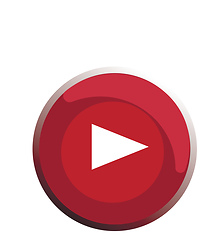 Image showing Clipart of a red push button with a play sign vector color drawi