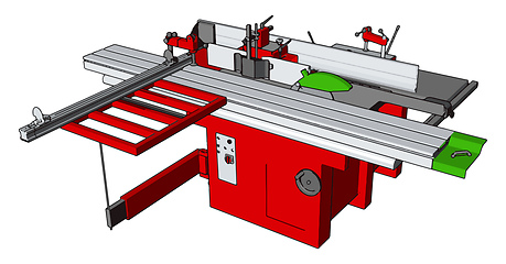Image showing 3D vector illustration of an industrial power press machine whit