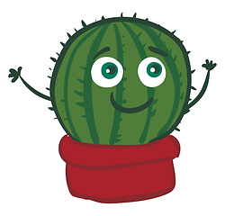 Image showing Happy cactus vector or color illustration
