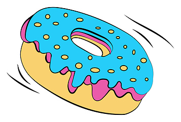 Image showing Double glazed dounut with sprinkles vector or color illustration