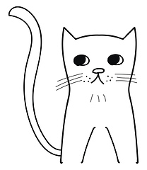 Image showing Sad kitty illustration vector on white background 