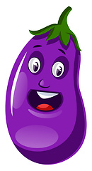 Image showing Surprised brinjal illustration vector on white background