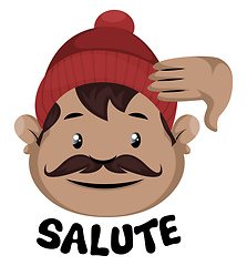 Image showing Man is is showing salute with hand gesture, illustration, vector