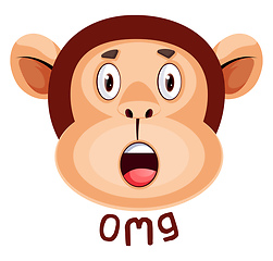 Image showing Monkey is having negative surprise, illustration, vector on whit