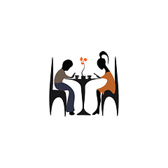 Image showing Couple in a Cafe vector or color illustration